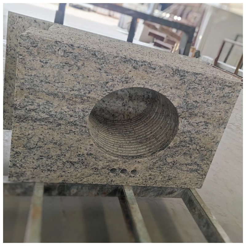 Brazilian Santa Cecilia Granite Vanity Top with Round Basin Cutout
