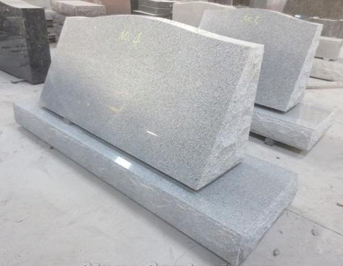 American Style Light Grey Granite Upright Headstone