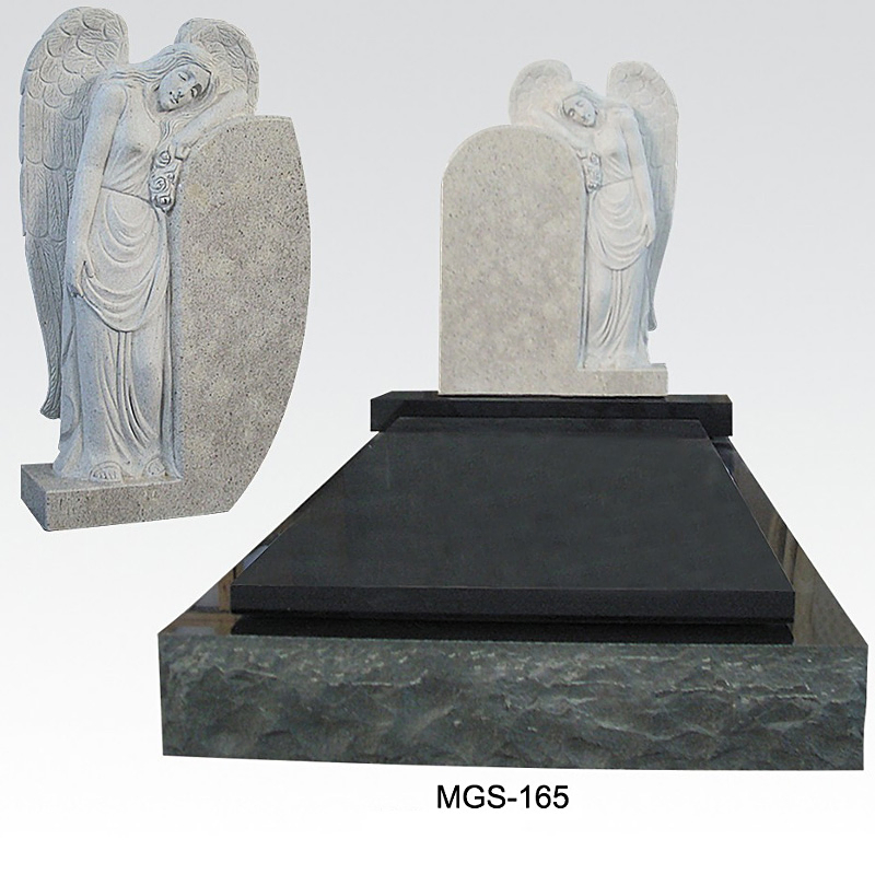 Italian Style Granite Angel Memorial Full Grave Tombstone