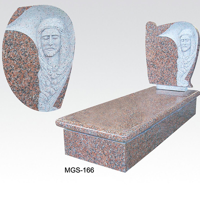 Italian Style Granite Angel Memorial Full Grave Tombstone