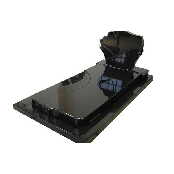 Modern Italian Style Black Granite Full Grave Tombstone